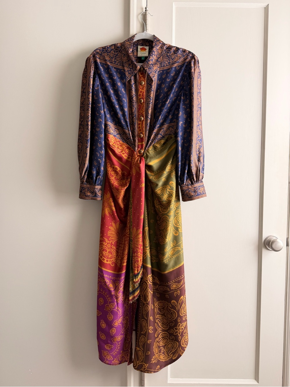 Multicolor Paisley Tie-Waist Midi Skirt - Picture 6 of 7